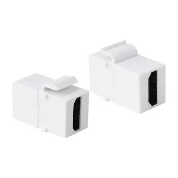 LogiLink NK0014 HDMI Keystone savienotāja modulis, Female to Female, balts, 4K 60Hz, HDCP 2.2, 18 Gbps, Snap-in