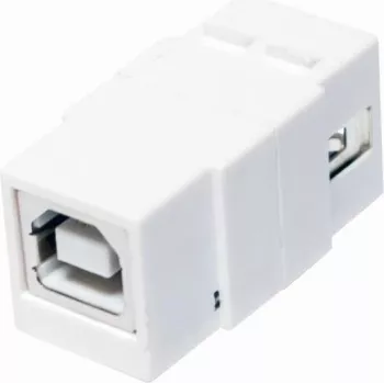 LogiLink NK0017 USB 2.0 A Female uz B Female plakans balts adapteris