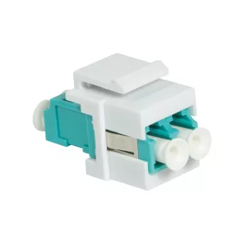 LogiLink NK0031 Keystone LC-Duplex Multimode OM3/OM4 optisko šķiedru savienotājs, akvamarīns