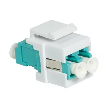 LogiLink NK0031 Keystone LC-Duplex Multimode OM3/OM4 optisko šķiedru savienotājs, akvamarīns
