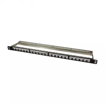 LogiLink NK4040 24-portu ekranēts keystone komutācijas panelis, 0.5U, melns