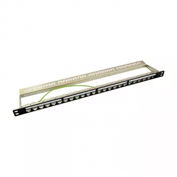 LogiLink NK4040 24-portu ekranēts keystone komutācijas panelis, 0.5U, melns