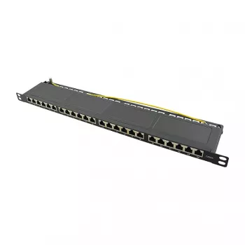 Logilink NP0063 24-portu Cat6A STP ielāpu panelis 19 collu 0.5U melns