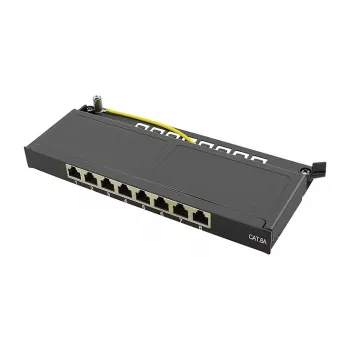 LogiLink NP0064B galda komutācijas panelis, 8 porti Cat6A STP, 0,5 HE, melns