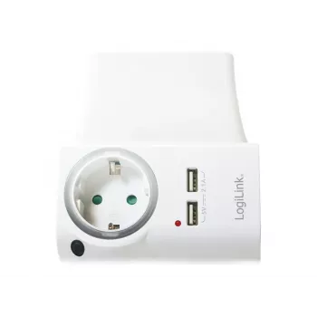 LOGILINK PA0165 USB-A lādētājs 10.5W ar tālruņa statīvu (balts)