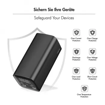 Logilink PA0350 Mobile Power Bank, 20 000 mAh, 65W PD & QC 3.0, Melns