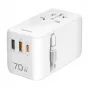 LOGILINK PA0357 USB-A/C ceļojumu lādētājs, 70 W GaN, 4 porti, balts
