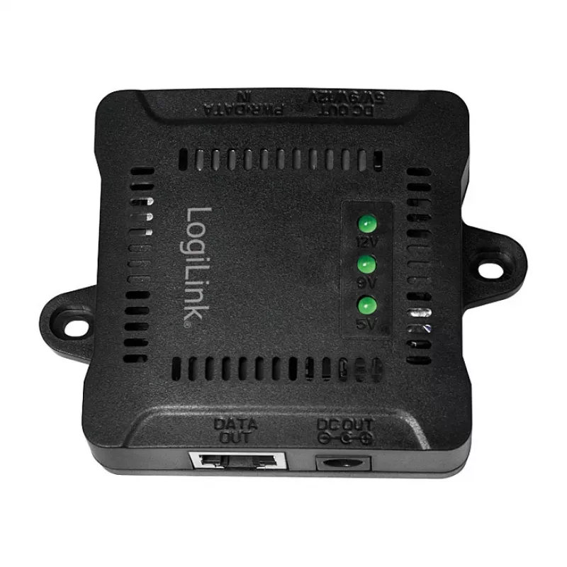 LogiLink POE005 PoE sadalītājs, 1 portas Gigabit, maks. 24 W, IEEE 802.3af/at, melns