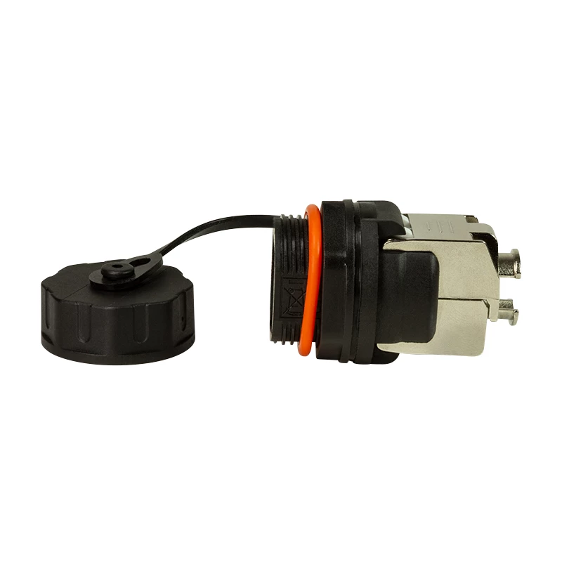 LogiLink Professional Cat.6A STP Keystone Jack RJ45, IP68 industriāls āra, bez instrumentiem, cinka die-cast, melns
