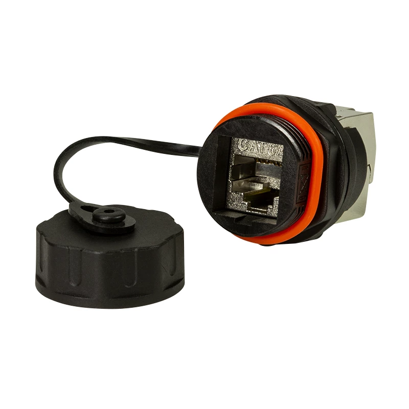 LogiLink Professional Cat.6A STP Keystone Jack RJ45, IP68 industriāls āra, bez instrumentiem, cinka die-cast, melns