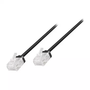LogiLink plāns augstas elastības Cat.6A U/UTP ielāpu kabelis, 0,15 m, melns