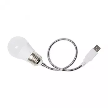 Logilink UA0220 USB LED galda lampa ar elastīgu kaklu, balta gaisma, melna