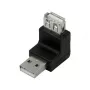 LogiLink USB 2.0 leņķa adapteris 270° A/M uz A/F, 480 Mbps, melns