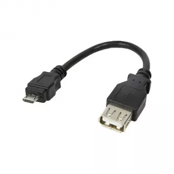 LogiLink AU0030 USB 2.0 OTG adaptera kabelis, Micro-USB B vīrišķais uz USB A sievišķo, 480 Mbps, 0.1 m, melns