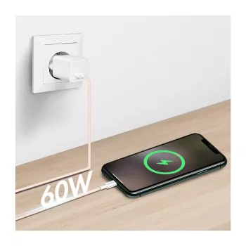 LogiLink USB 2.0 Type-C kabelis, A/M līdz C/M, 480 Mbps, 60W, neilons, rozā, 0.5 m