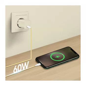 LogiLink USB 2.0 Type-C kabelis, C/M līdz C/M, 480 Mbps, 60W, neilons, dzeltens, 0,5 m