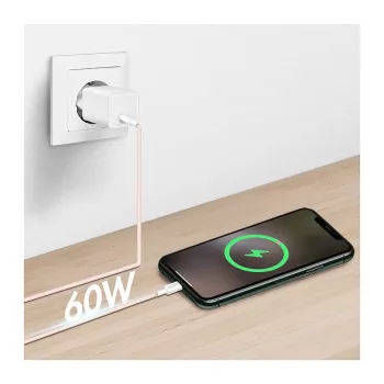 LogiLink USB 2.0 Type-C to Type-C kabelis, 1m, 60W Power Delivery, neilona pinums, rozā