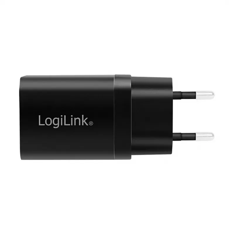Logilink USB-A/C lādēšanas komplekts, 15 W, ar 1x USB-A un 1x USB-C, melns