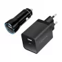 Logilink USB-A/C lādēšanas komplekts, 15 W, ar 1x USB-A un 1x USB-C, melns
