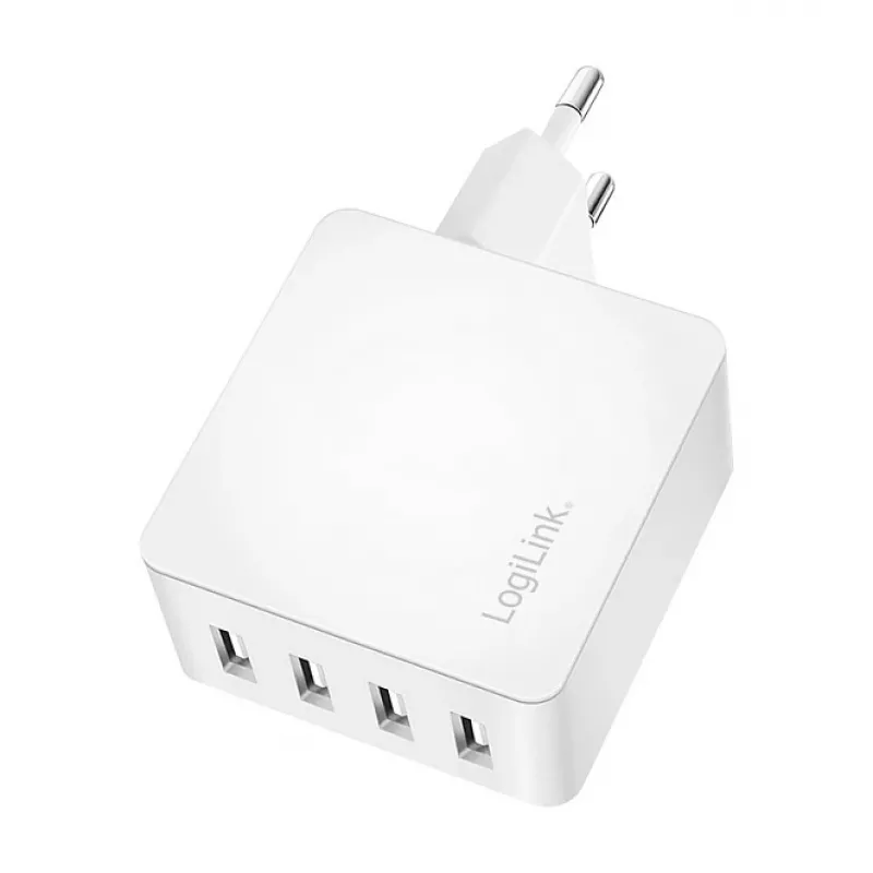 Logilink PA0336W USB-A lādētājs, 24 W, 4 porti, 4x USB-A, balts