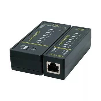 LOGILINK WZ0080 LAN kabeļu testeris un PoE detektors ar magnētu, lukturīti, LCD displeju, 300m darbības rādiusu