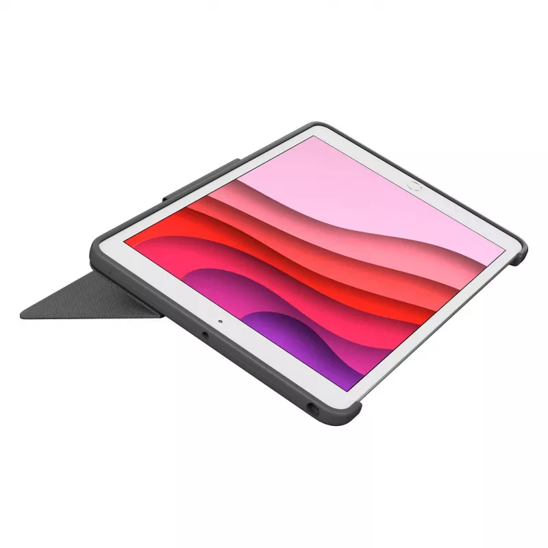 Logitech Combo Touch klaviatūra un folio maciņš ar skārienpaliktni Apple 10,2 collu iPad (7., 8., 9. paaudze) - grafīta - UK izkārtojums