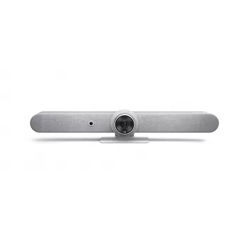 Logitech ConferenceCam Rally Bar White - 4K UHD Video Conferencing Bar with 15x Zoom, 6 Beamforming Mics, AI Auto-Framing
