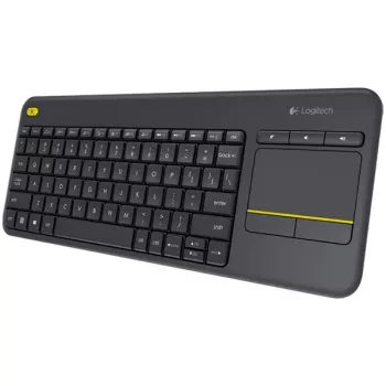 Logitech K400 Plus bezvadu skārienpaliktņa tastatūra - melna