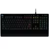 Logitech G213 Prodigy spēļu klaviatūra - fona apgaismojums RGB, QWERTY US English, izturīga pret šķidruma izšļakstīšanos, iebūvēts plaukstu balsts