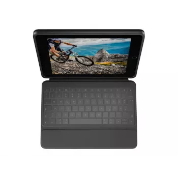 Logitech Rugged Folio Keyboard un Folio Maciņš ar Apple Smart Connector - AZERTY Franču Izkārtojums - Grafīts - Apple 10.9-collu iPad (10. paaudzei)
