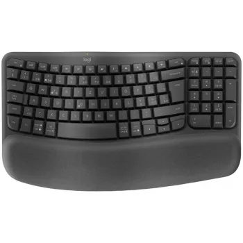 Logitech Wave Keys un Lift Combo - ergonomiska bezvadu klaviatūra un vertikāla pele, grafīta krāsā