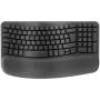 Logitech Wave Keys un Lift Combo - ergonomiska bezvadu klaviatūra un vertikāla pele, grafīta krāsā