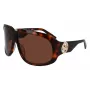 Longchamp LO736S-230 sieviešu saulesbrilles – Havana acetāta rāmis ar brūnām gradienta lēcām, 67/11/125 mm