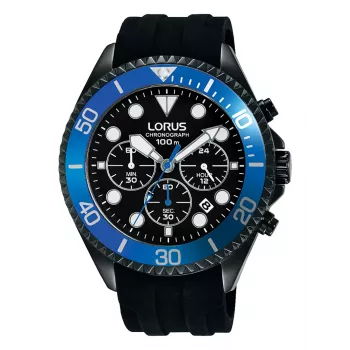 Lorus RT323GX9 vīriešu kvarca pulkstenis 45mm nerūsējošais tērauds melns ciparnīca aproce