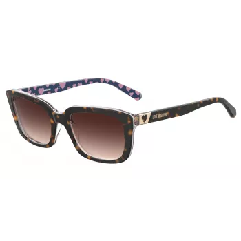 LOVE MOSCHINO Sieviešu saulesbrilles MOL042S086F3H - Havana acetāta rāmis, brūnas gradienta polikarbonāta lēcas, 53/17/145 mm