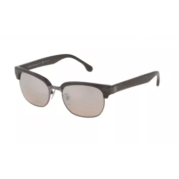 LOZZA SL2253M52568X Unisex saulesbrilles - Havana acetāta rāmis, zaļas polikarbonāta lēcas, UV400 aizsardzība, 52 mm