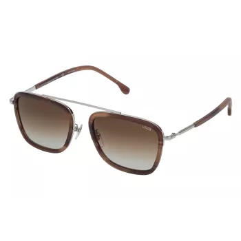LOZZA SL2291M-579Y Vīriešu taisnstūra acetāta saulesbrilles Havana 54mm