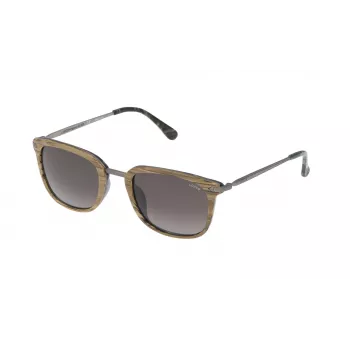 LOZZA SL4028M520ANB Unisex Rectangular Sunglasses - Black Acetate Frame, Grey Polycarbonate Lenses, UV400 Protection