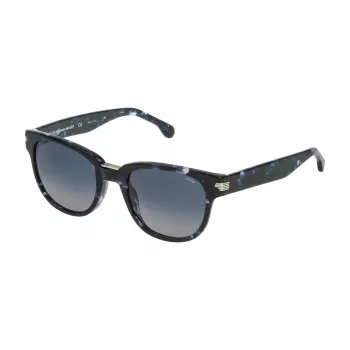 LOZZA SL4134M5206DQ Unisex Rectangular Sunglasses Havana Tortoise Acetate Frame Brown Gradient Lens 52/22/140 mm