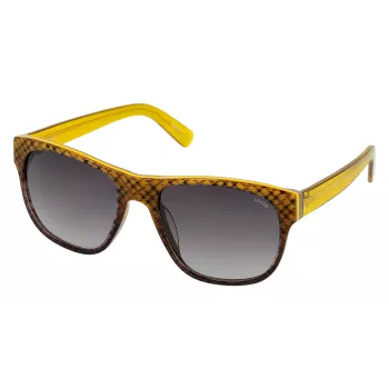 LOZZA Unisex SL4000M5507V8 Saulesbrilles - Melns Acetāta Rāmis, Pelēkas Gradienta Lēcas, 55/19/140 mm