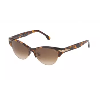 LOZZA Sieviešu Kaķacs Saulesbrilles SL4071M5309AJ - Havana Acetāta Rāmis, Pelēkas Gradienta Lēcas, UV400 Aizsardzība