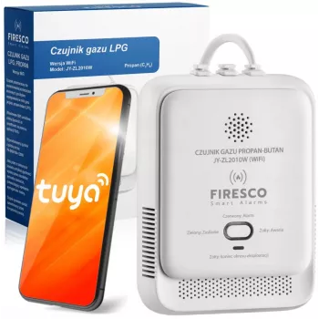 LPG Propāna-Butāna Gāzes Sensors Firesco JY-ZL2010W ar WiFi un Tuya App