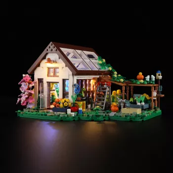 Lumibricks Indoor Greenhouse ar pilna spektra LED augšanas gaismu, hidroponisko sistēmu, 6 augu podiem, 2.5L ūdens tvertni, balts