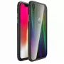 Luphie Apple iPhone XR Aurora Hybrid Bumper Case Aluminium Frame + TPU Black Clear