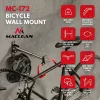 MACLEAN MC-172 Sienas velosipēda turētājs, horizontāls, tērauds, 30 kg, regulējams leņķis, salokāms, melns