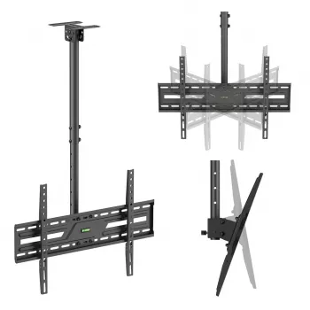 MACLEAN MC-173 Griestu stiprinājums 37–86 inch TV, 50 kg, VESA 600x400, grozāms un slīpējams, melns