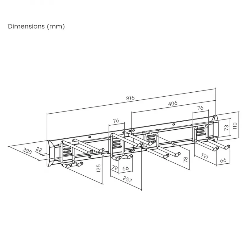 Maclean MC-178 sienas stiprinājuma tērauda instrumentu organizators, 136 kg slodze, 816 mm platums, pegboard panelis