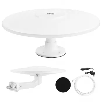Maclean MCTV-103 aktīvā visvirziena DVB-T/T2 HEVC antena kemperim, 12V