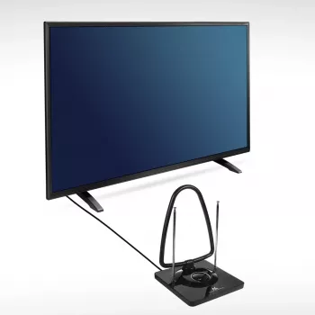 Maclean MCTV-963 High Gain Indoor Aerial Antenna Low Noise Digital Analog Freeview FM DVB Strong 45dB DVB-T/T2 H.265 HEVC