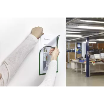 MAGNETOPLAN HOLTZ Magnetofix A4 magnētiskā dokumentu kabatiņa, zaļa 1130305